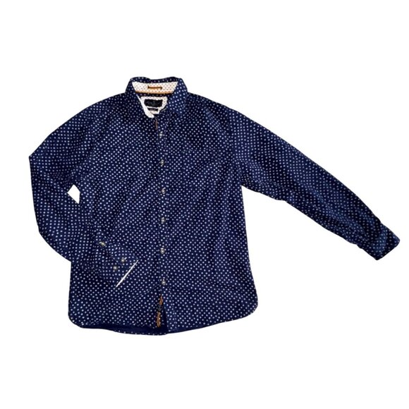 Across The Pond Mens Casual Button Front Shirt-Blue-Size M-GUC - Picture 1 of 7